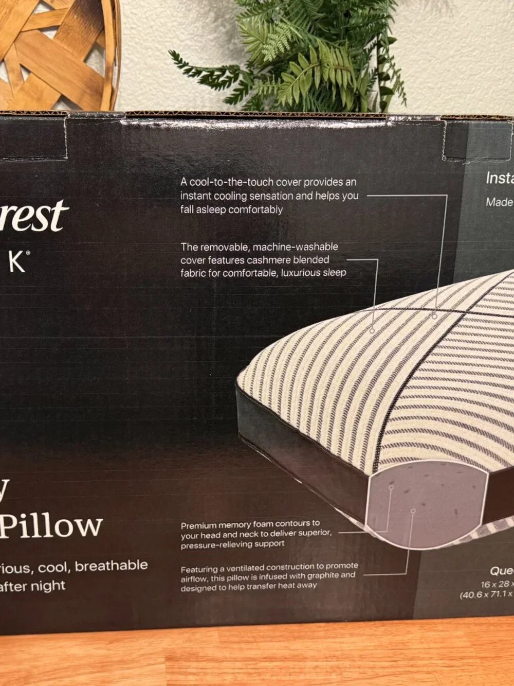 Beautyrest Black Luxury Foam Pillow Queen Cooling Memory Foam